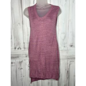 THE LIMITED HEATHERED PURPLE SLEEVELESS V-NECK SOFT LIGHTWEIGHT TUNIC SWEATER XS